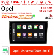 8 pouces Android 11.0 4G LTE Autoradio / Multimédia 4 Go de RAM 64 Go de RAM pour Opel Universel(2006-2011)