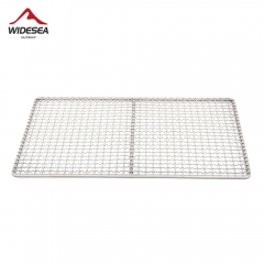 Widesea Titanium Charcoal BBQ Grill Tray Net For Camping Beach Picnic Grill Desk Tabletop Cooking Utensils Outdoor Equipment