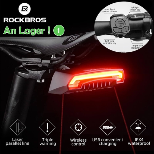 ROCKBROS Bike Tail Light USB Rechargeable Wireless Waterproof MTB Safety Intelligent Remote Control Repeat Sign Bike Light Lamp