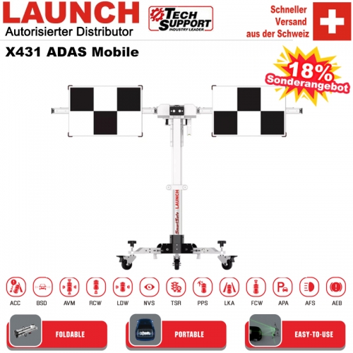 LAUNCH X-431 ADAS Mobile portable ADAS diagnostic target calibration tool offers the one-stop calibration service for PAD VII PAD III X-431 PRO