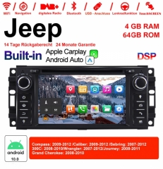 6.2 Zoll Android 10.0 Autoradio / Multimedia 4GB RAM 64GB ROM Für Jeep Wrangler Compass Caliber Sebring Journey Built-in Carplay / Android Auto