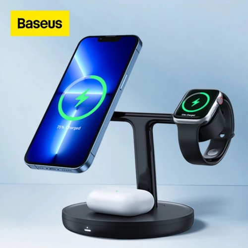 Baseus  Support de charge magnétique sans fil 3 en 1 20W pour Apple