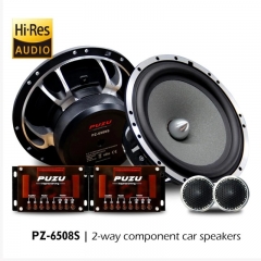 PUZU PZ-6508S 6.5 Inch Component Car Speaker with 25mm ASV Transparent Silk Dome Tweeter Mid Bass Treble Auto Sound Upgrade System