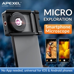 APEXEL MS009 HD 50X Macro Microscope with CPL Filter and 6 LED Lamps