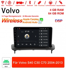 Android 10.0 autoradio / multimédia 4Go de RAM 64Go de ROM pour Volvo S40 C30 C70 2004-2013 Intégré Carplay / Android Auto