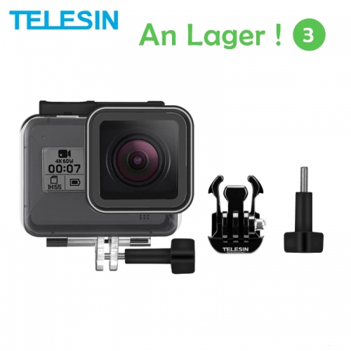 TELESIN 40M Underwater Housing Case Waterproof Cover for Gopro Hero 8 Tempered Glass Lens Cover Transparent Camera Accessories