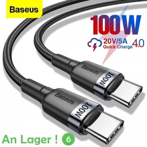 Baseus 100W USB C To USB Type C Cable USBC PD Fast Charger Cord USB-C 5A Type-c Cable For Xiaomi POCO X3 M3 Samsung Macbook iPad