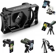 APEXEL Adaptateur Universel pour Smartphones Compatible avec Jumelles / Monoculaires / Longues-vues / Microscope / Télescope
