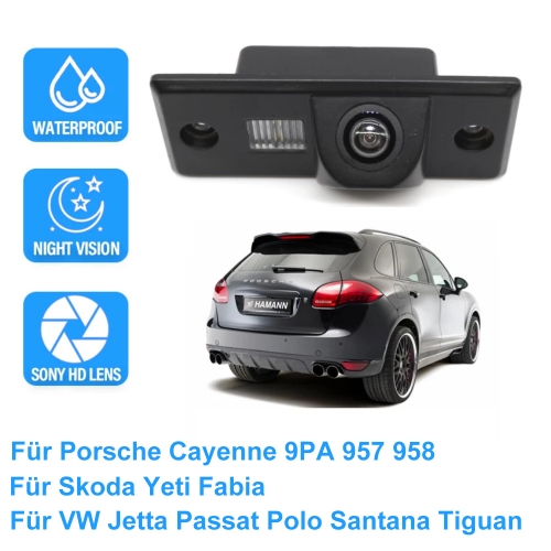 HD Objektiv Auto Rückansicht Kamera Für Porsche Cayenne 9PA 957 958 Skoda Yeti Fabia VW Jetta Passat Tiguan Touareg