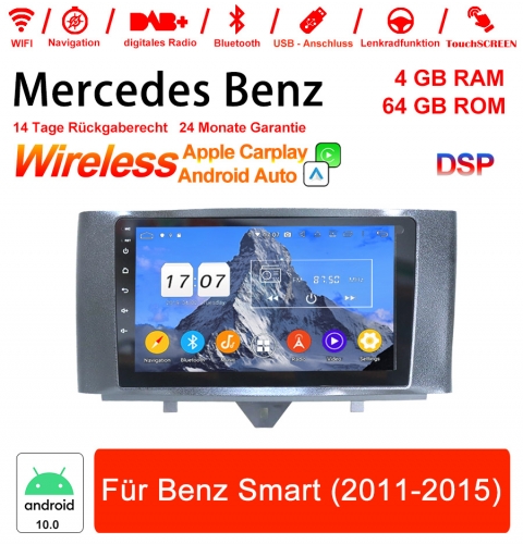 9 pouces Android 12.0 Autoradio / Multimédia 4 Go de RAM 64 Go ROM pour Mercedes Benz Smart 2011-2015