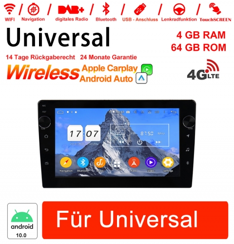 8 pouces Android 12.0 4G LTE Autoradio / Multimédia 8Go de RAM 128Go ROM pour Navigation GPS Universel Radio Stéréo Intégré Carplay