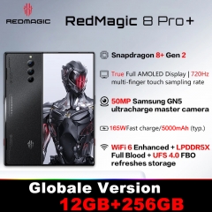 Nubia RedMagic 8 Pro Plus 6,8 pouces Android 13 Qualcomm Snapdragon 8 Gen 2 5G 12Go de RAM 256Go de ROM Smartphone Batterie de 5000mAh OTA...