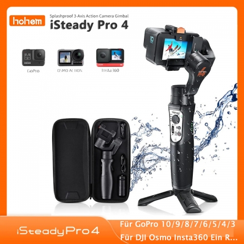 Hohem iSteady Pro 4 Cardan pour GoPro 10/ 9/ 8/ 7/ 6/ 5 DJI OSMO Insta360 One R Caméra d'action Stabilisateur portatif 3 axes