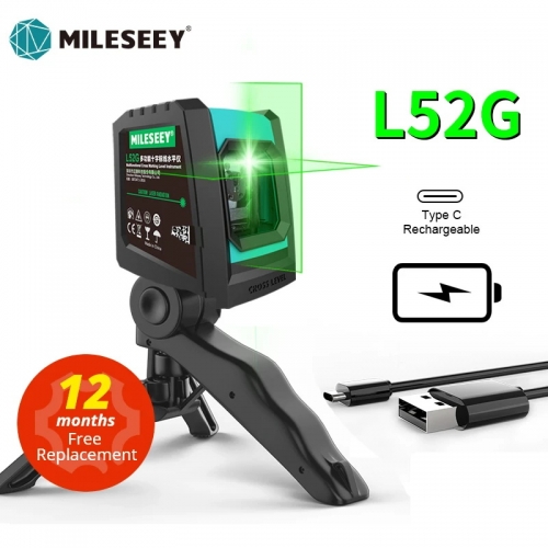 MiLESEEY 2 Linien Laser Level L52R 360 laser ebene mit Batterie und Stativ