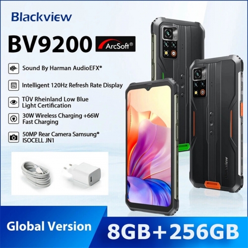 Blackview BV9200 Android 12 MediaTek Helio G96 8GB+256GB 66W Charge rapide 120HZ Robuste téléphone mobile intelligent