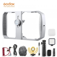 Godox VK1-LT VK1-UC VK1-AX Vlog Kit avec VK1 Case Cage Trépied Lumière LED pour Téléphone Mobile Smartphone Vidéo/Diffusion en Direct