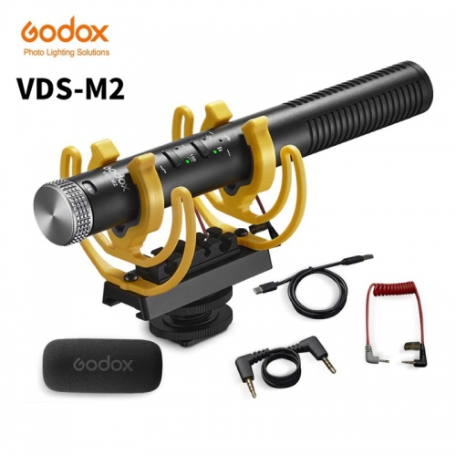 Godox VDS-M2 Hyper Cardioid Condenser Microphone USB Reel Type-C 3.5mm Jack With Tripod For PC Phone Cameras Studio Portable Pro Audio
