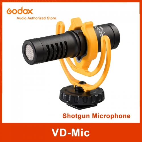Godox VD-Mic Shotgun Microphone Enregistrement Vidéo Microphone 3.5mm TRS TRRS Câble pour iPhone Android Smartphone DSLR Caméra