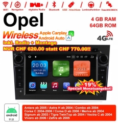 7 Inch Android 11.0 4G LTE Car Radio / Multimedia 4GB RAM 64GB ROM For Opel Astra Vectra Antara Zafira Corsa Built-in CarPlay / Android Auto