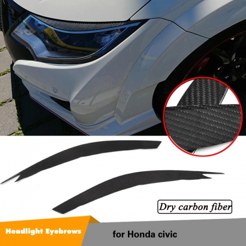 Eyebrow Headlight Eyelid Decorative Cover Trim Fit For Honda Civic 2012-2015