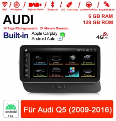 Qualcomm Snapdragon 665 8 Core Android 11.0  Autoradio/ Multimédia 6Go de RAM 128Go de ROM pour Audi Q5 (2009-2016) CarPlay intégré
