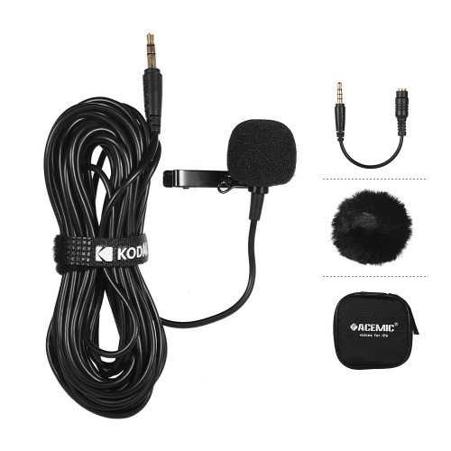ACEMIC Single Head Lavalier Microphone Mic Revel Clip-on Omni-directional Condenser