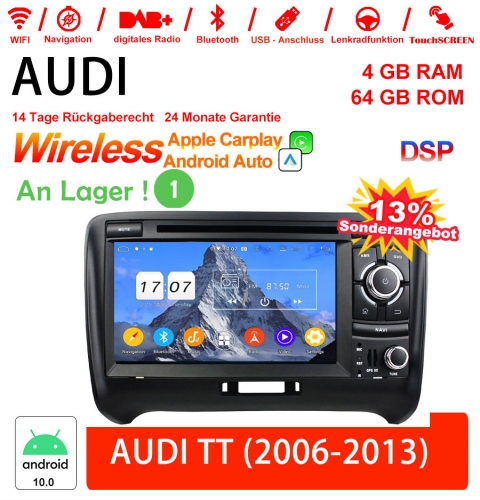 7 pouces Android 12 Autoradio/multimédia 4GB RAM 64GB ROM pour AUDI TT Avec WiFi NAVI Bluetooth USB Carplay / Android Auto intégré