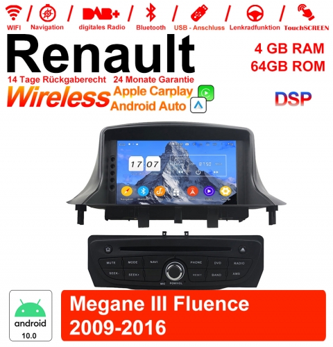 7 inch Android 12.0 car radio / multimedia 4GB RAM 64GB ROM For RENAULT Megane III Built-in Carplay Android