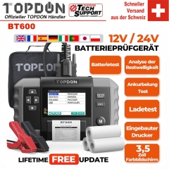 TOPDON BT600 12 V/24 V testeur de batterie voiture charge et système de démarrage analyseur imprimante test de batterie outil de batterie de voiture