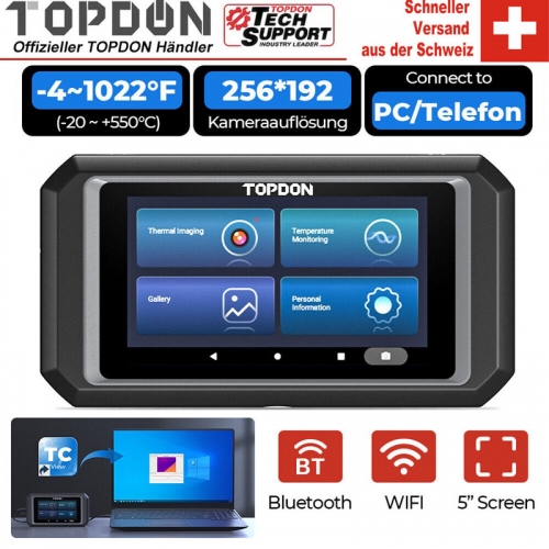 TOPDON TC003 Résolution IR Caméra d'imagerie thermique Android Imageur thermique portable Outil de mesure de la température Logiciel d'analyse basé su