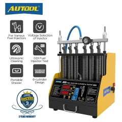 AUTOOL CT400 GDI EFI FEI Fuel Injector Cleaner & Tester Machine 6 Cylinder Fuel Injector Cleaner Tester for Car & Motorcycle