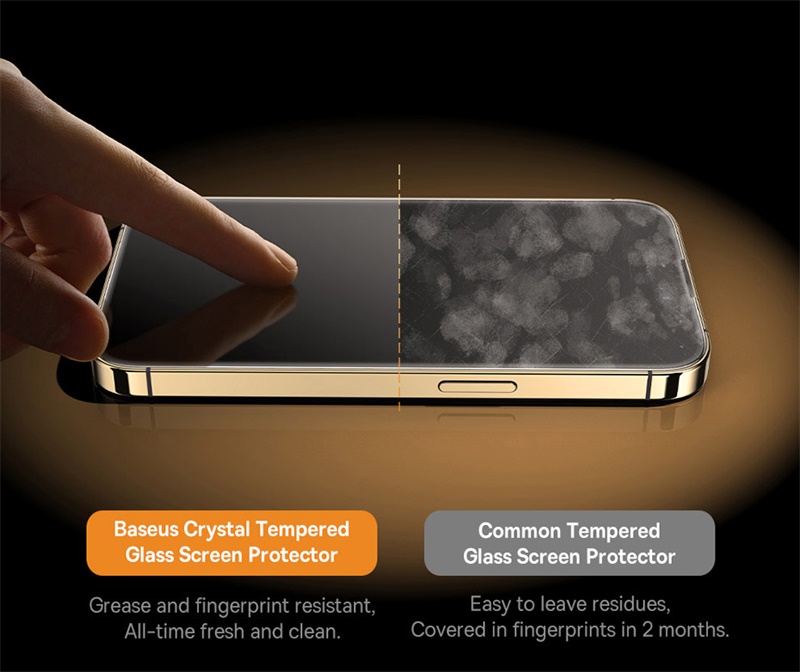 Baseus 0.3mm Kristall HD gehärtetes Glas für iPhone 14 Pro Max