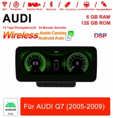 10.25 Inch Qualcomm Snapdragon 665 8 Core Android 11.0  Car Radio / Multimedia 6GB RAM 128GB ROM For AUDI Q7 2005-2009 Built-in CarPlay