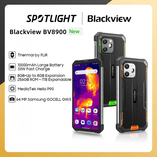 Blackview BV8900 Smartphone robuste Helio P90 6.5 pouces 16 Go de RAM 256 Go de ROM Téléphone Roubuste