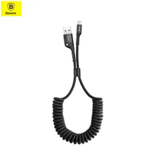 Baseus USB A to Lightning spiral charging cable data cable nylon braid