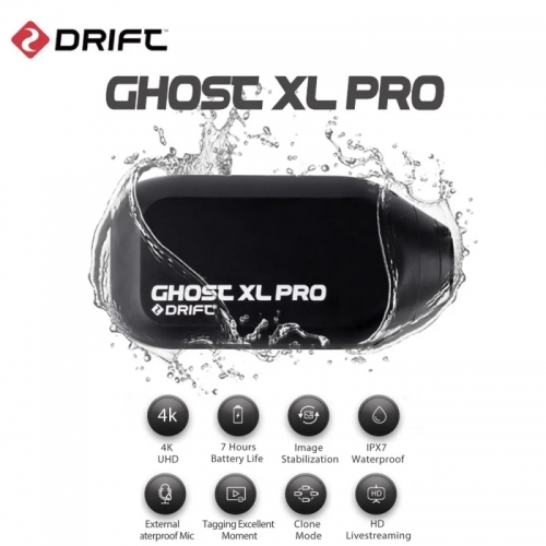 Drift Ghost XL Pro 4K + HD Sport Action Caméra Vidéo 3000mAH IPX7 Étanche WiFi Casque Caméra Pour Moto Vélo