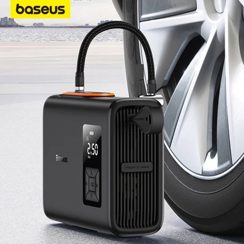 Baseus gonfleur de pneu Portable compresseur d'air pompe électrique sans fil double cylindre 250W pour pneu de vélo de voiture