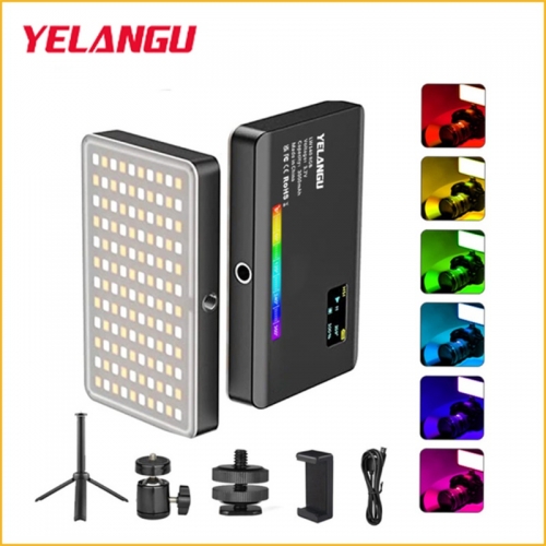 YELANGU LW140RGB 140 LEDs RGB 2500-9000K Full Color Dimmable Rechargeable Lamp Studio Light Video & Photo Fill Light Kit