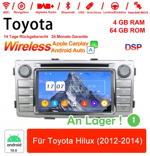 6 inch Android 12.0 Car Radio / Multimedia 4GB RAM 64GB ROM for Toyota Hilux (2012-2014)