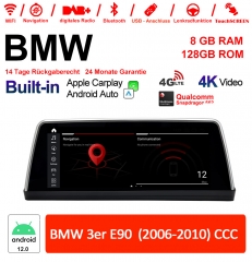 10.25 Zoll Qualcomm Snapdragon 665 8 Core Android 12.0 4G LTE Autoradio / Multimedia USB WiFi Navi Carplay Für BMW 3 Series E90 (2006-2010) CCC