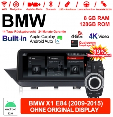 10.25 inch Qualcomm Snapdragon 665 8 Core Android 12.0 4G LTE Car Radio / Multimedia USB WiFi Carplay For BMW X1 E84 (2009-2015) 