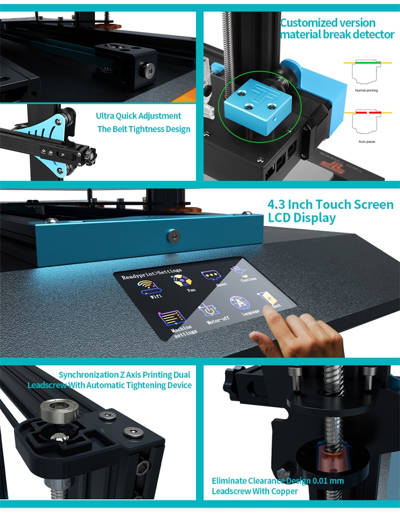 Kit d'imprimante 3D Twotrees Blu-5 Bluer Plus