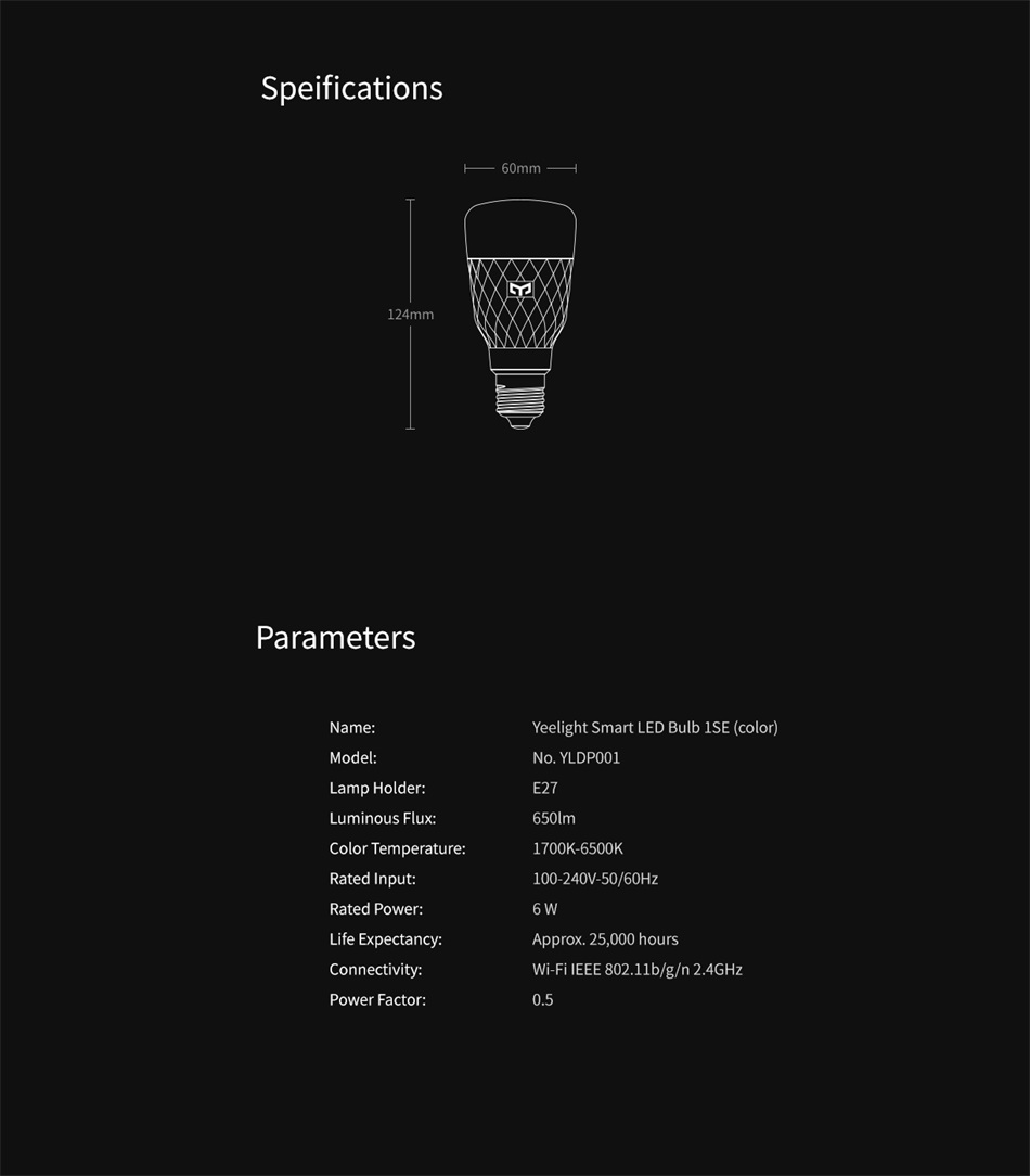 Ampoule LED intelligente YEELIGHT 1SE