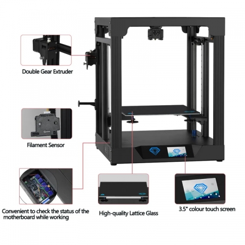 Twotrees fdm 3d printer SP-5 core xy fdm hotbed pei large print noiseless motherboard dual z axis print pa/pc/pla/abs/tpu/elast