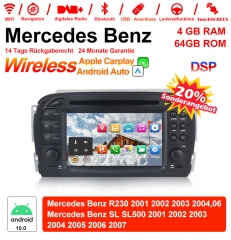 7 inch Android 10.0 car radio / multimedia 4GB RAM 64GB ROM For Mercedes Benz SL R230 SL500 2001-2007 With WiFi NAVI Bluetooth USB