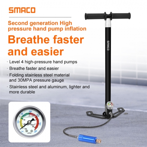 Smaco 3/4 Stage High Pressure PCP Pump 30mpa 300bar 4500psi 4 Stage Hand/Air/Hand Pump HPA Tank Hunting Car Bike Diving Bottle