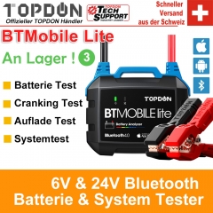 TOPDON BT Mobile Lite 12V Car Battery Tester Bluetooth Battery Monitor 100 -2000CCA Car Charger Cranking Analyzer