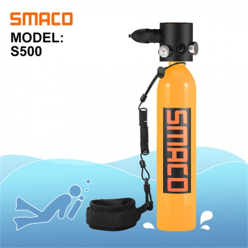 SMACO S500 Scuba Diving Cylinder Mini Oxygen Tank Set Respirator Can Take The Airplane Air Tank Snorkeling Breath Diving Equipment