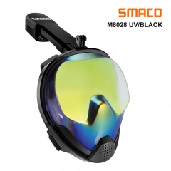 SMACO Full Face Snorkel Mask with UV Protection Anti-Fog Detachable Camera Mount 180 Degree Panoramic View