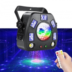 Projecteur Laser DMX avec télécommande, boule magique stroboscopique UV 4 en 1, effet d'éclairage de scène DJ Disco fête vacances danse mariage lampe